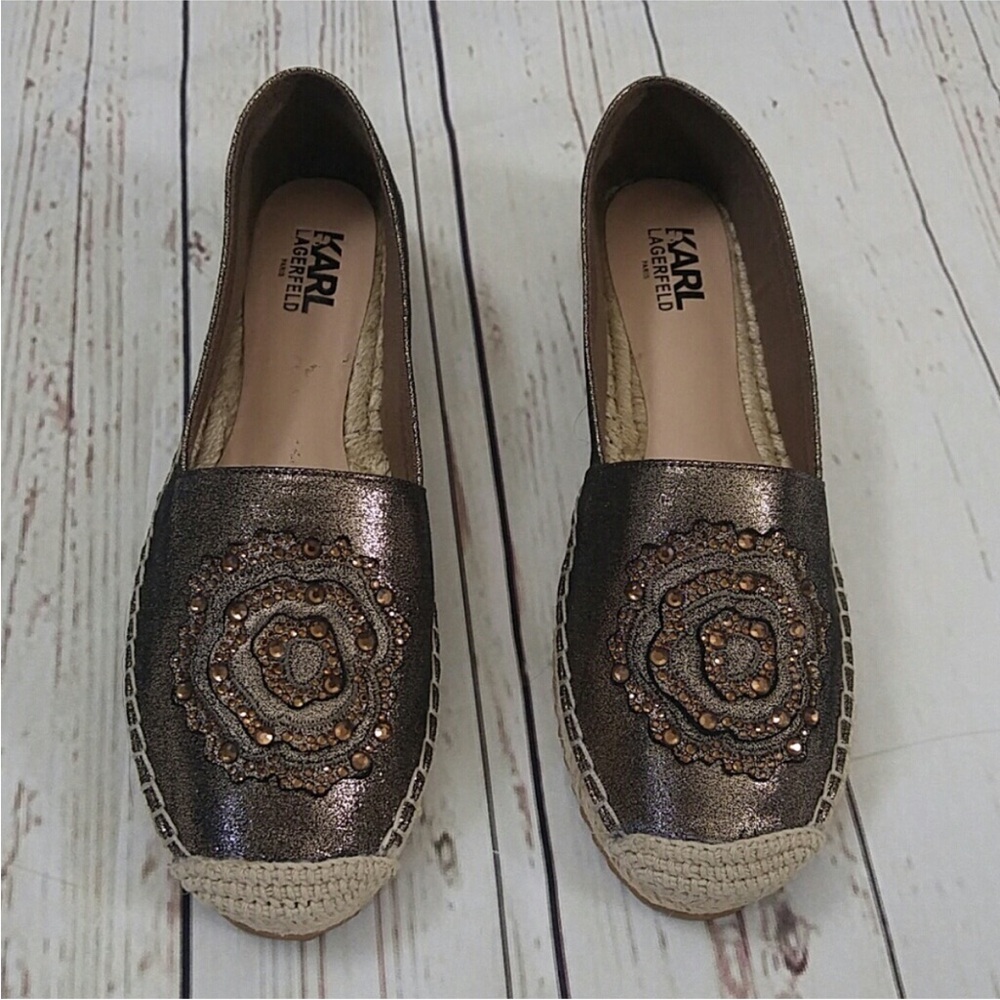 Karl Lagerfeld Bronze Espadrilles